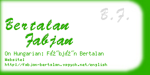 bertalan fabjan business card